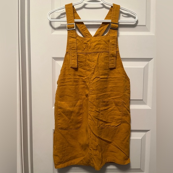 Overall Mini Dress Skirt - Golden Yellow (Mustard) - Picture 3 of 5